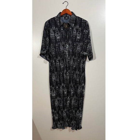 NWT Dressed in LALA Plisse Dress in Astronaut Black and White Size Large - Picture 5 of 9